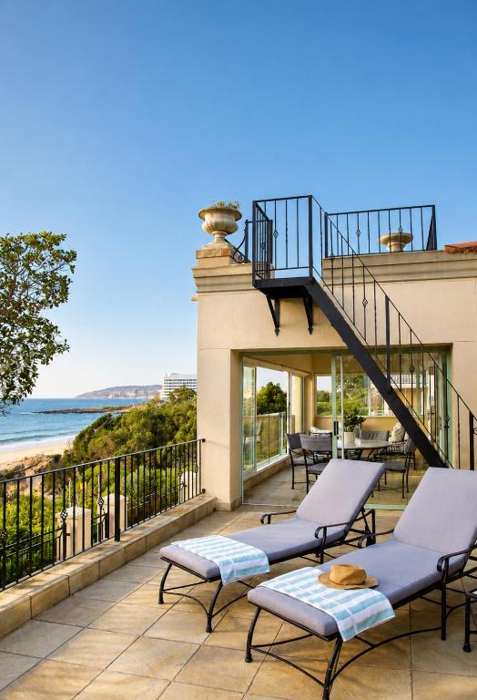 Rooftop stair and loungers at Tremezzo Plett
