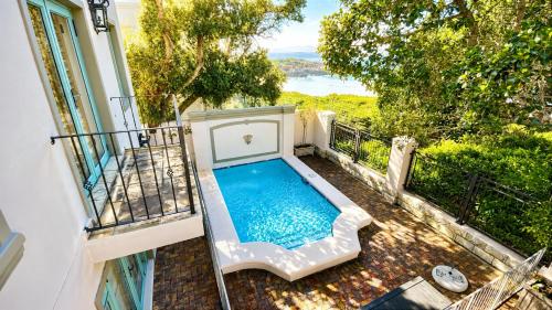 Pool from the bedroom at Tremezzo Plett